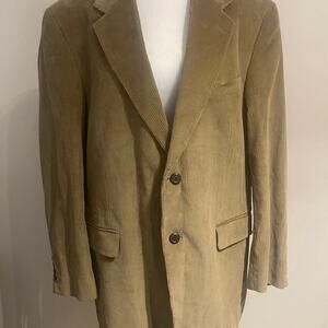 Stafford Men’s 100% Cotton Brown Cordouroy Sport Coat Size 42 R